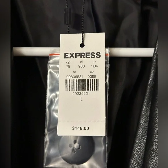 NWT Express faux leather boyfriend blazer